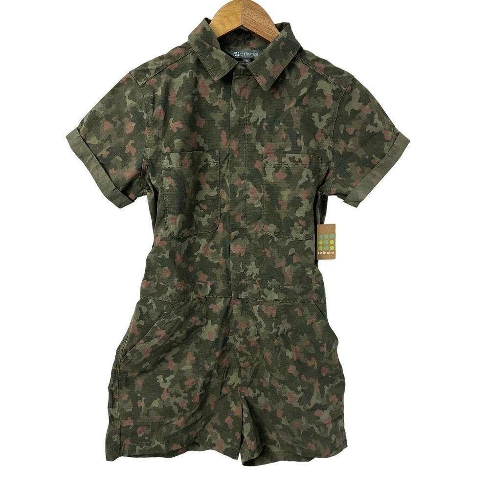 Title Nine Romper XS Brash Utility Wailea Camo Print
